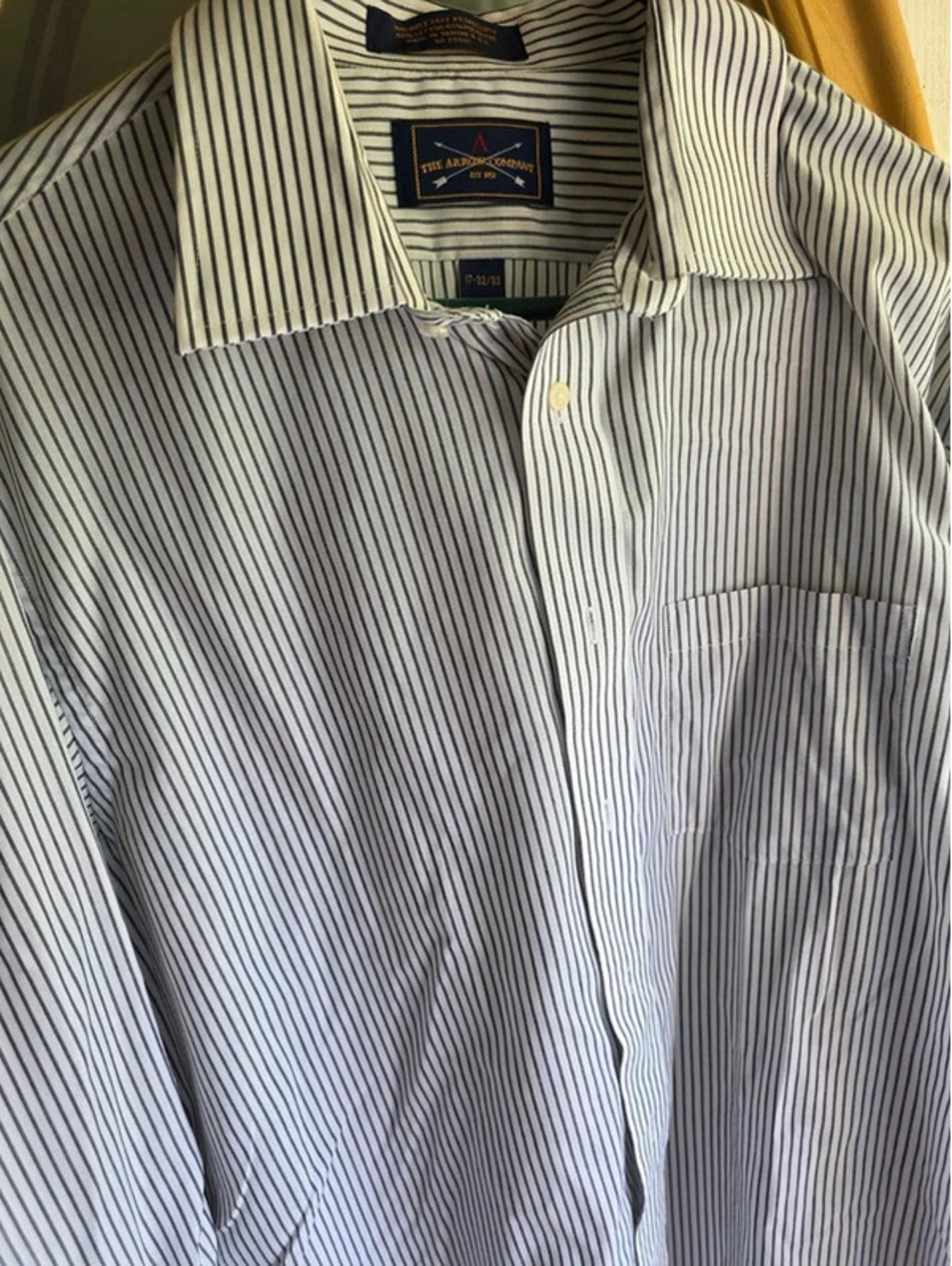 Geoffrey Beene Mens Size 17 32/33 Light Blue Long Sleeve Dress Shirt